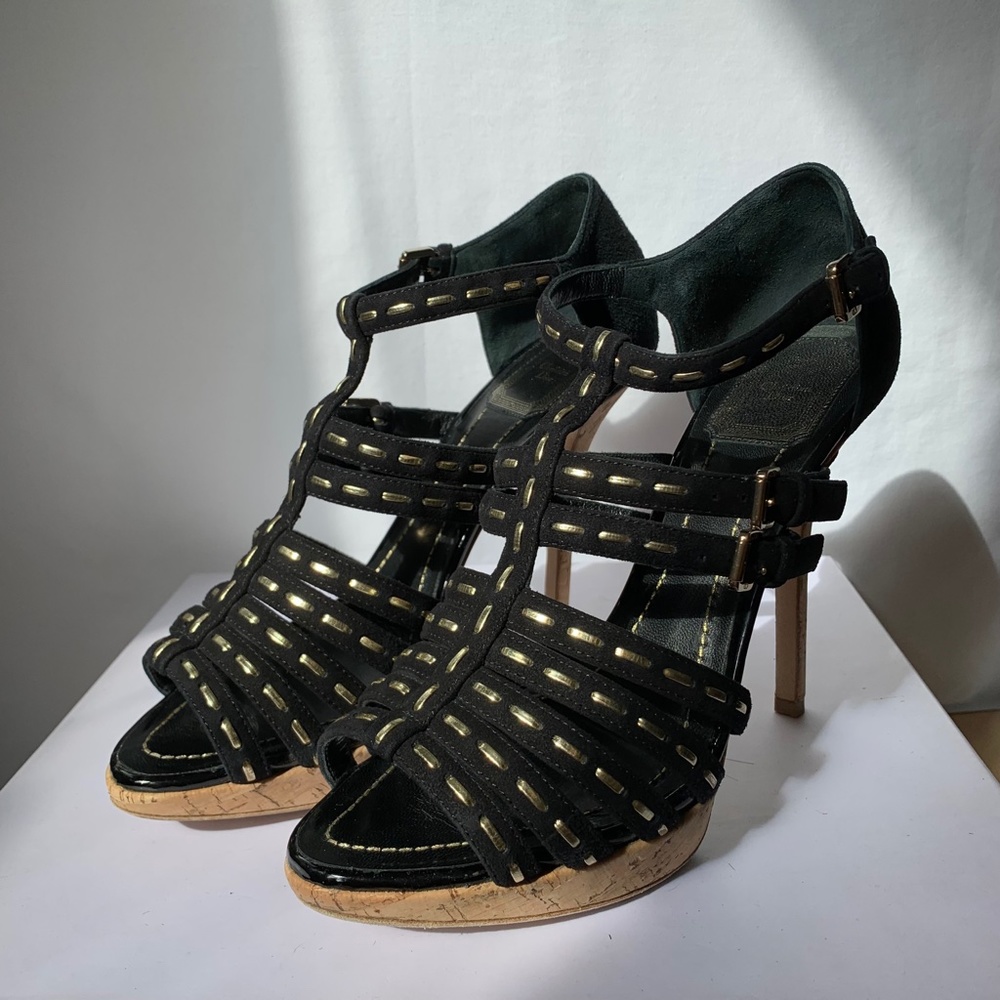 Christian Dior Antica Black Suede Sandal 39 - Picture 10 of 10